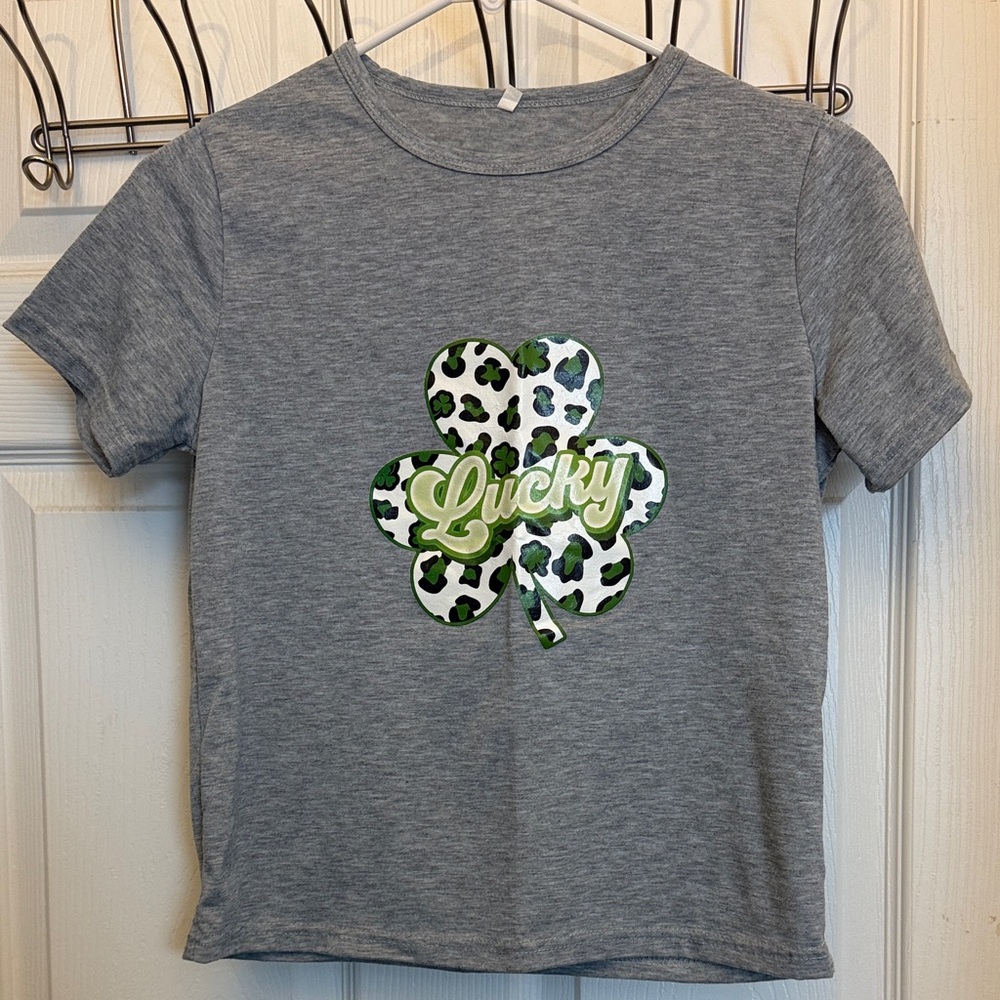 Gray Lucky Clover Kids T-Shirt